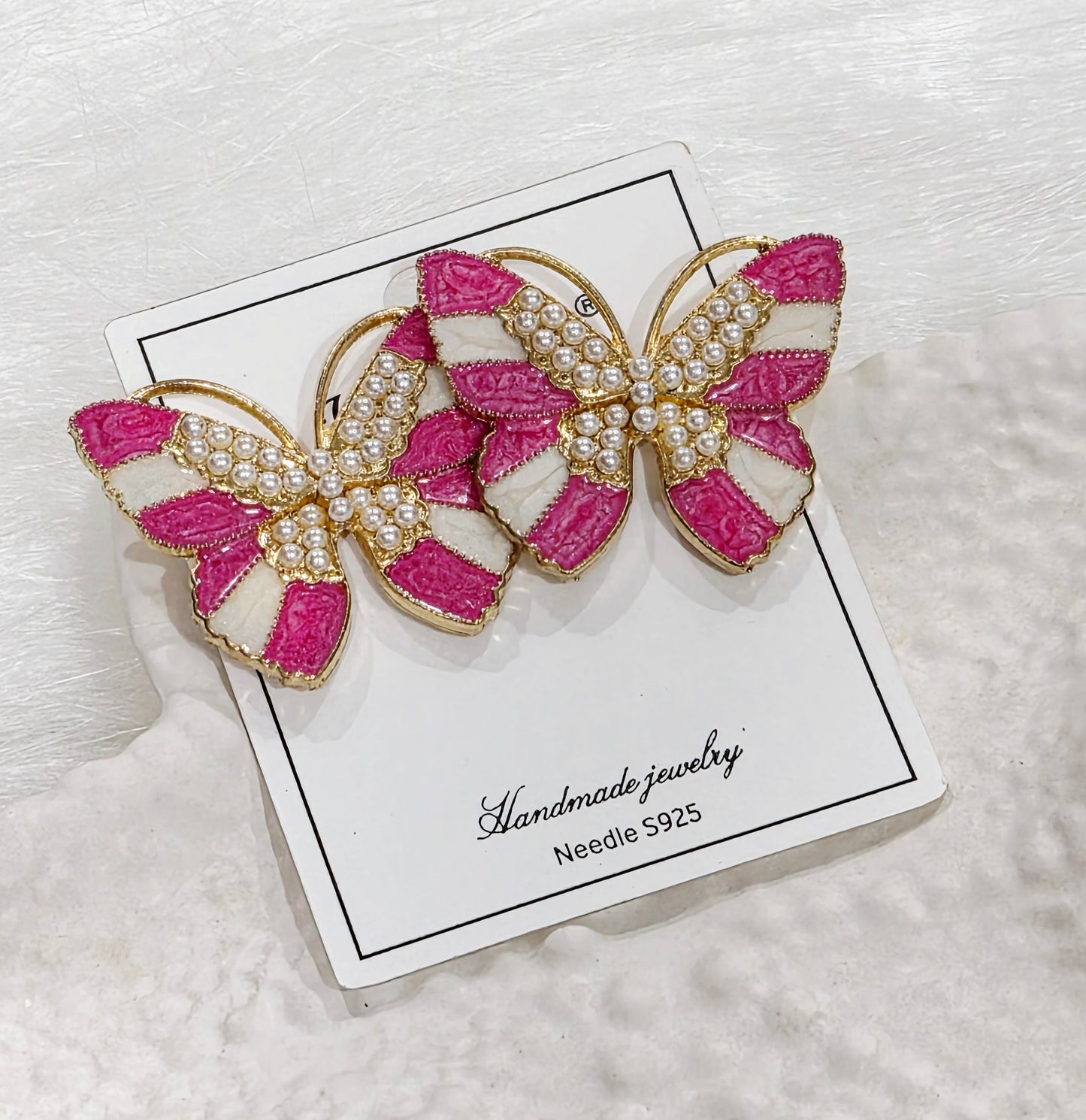 Sheila Butterfly Pink Studs