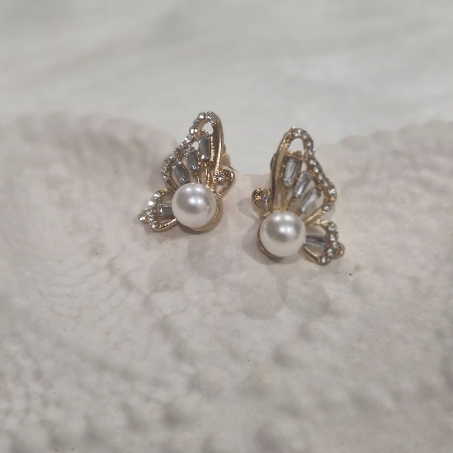 Virginia Grey Butterfly Studs