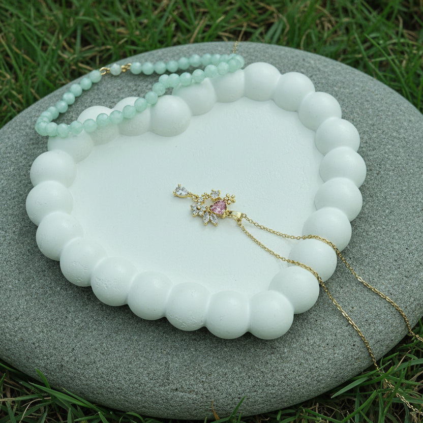 Pink crystal necklace