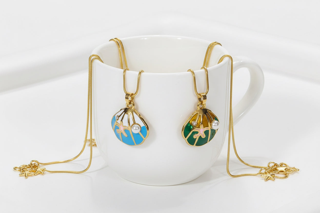 Seashell Serenity Green Necklace