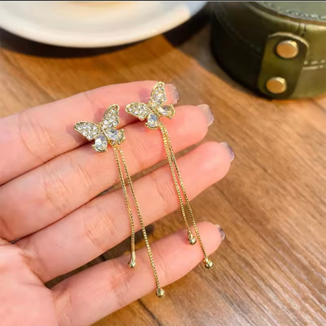 Lucy Butterfly Studs With Dangles