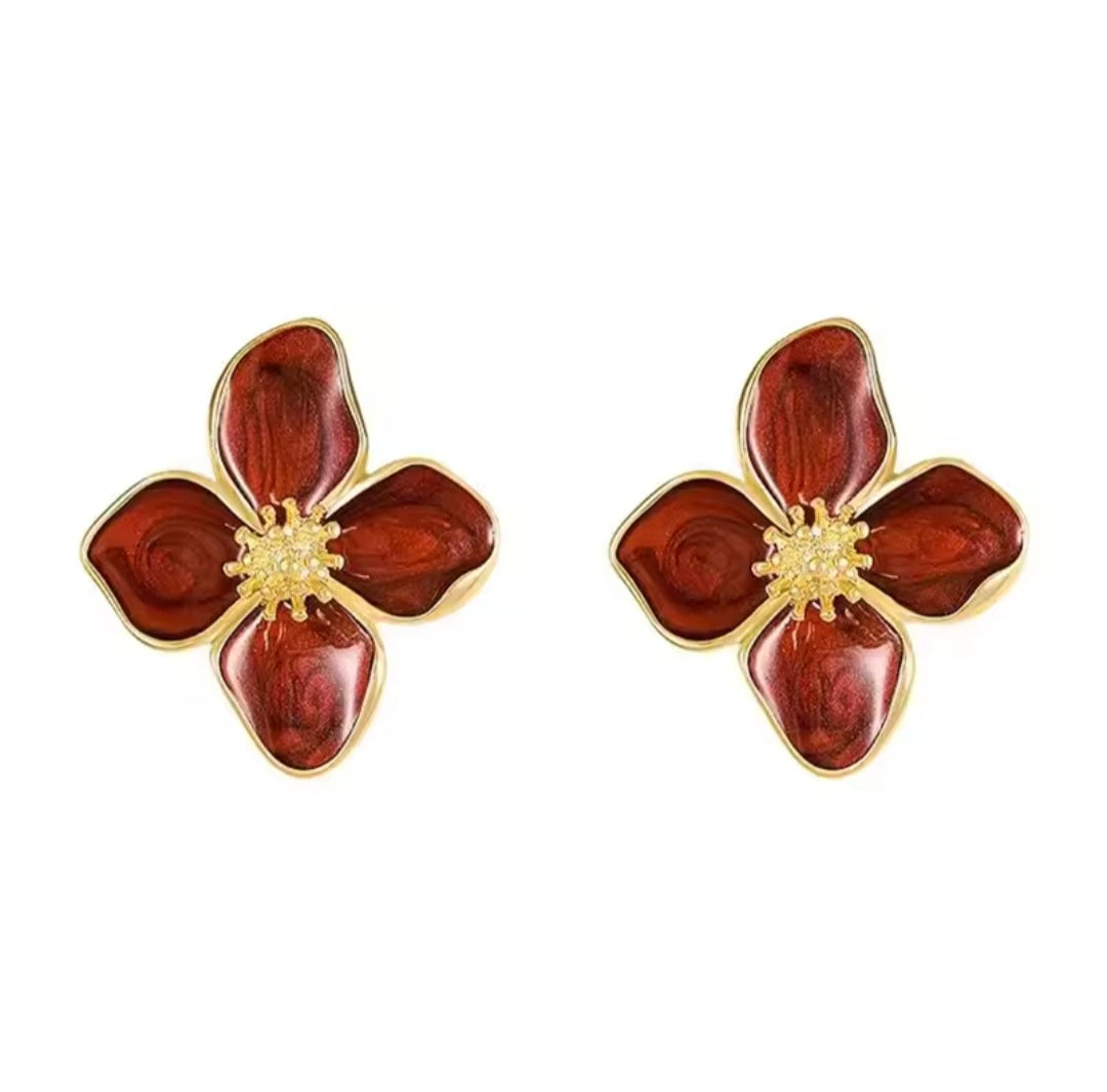 Brandy Floral Studs