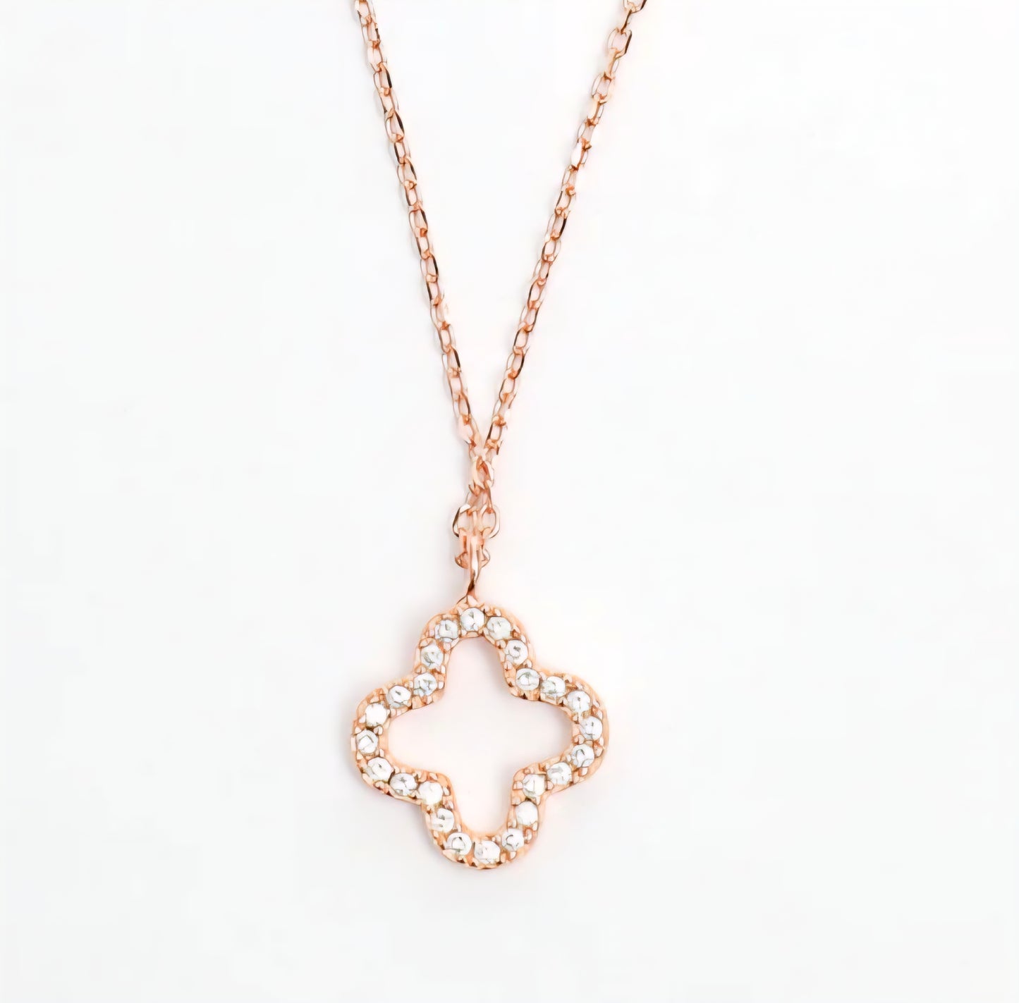 White Clover Rosegold Necklace