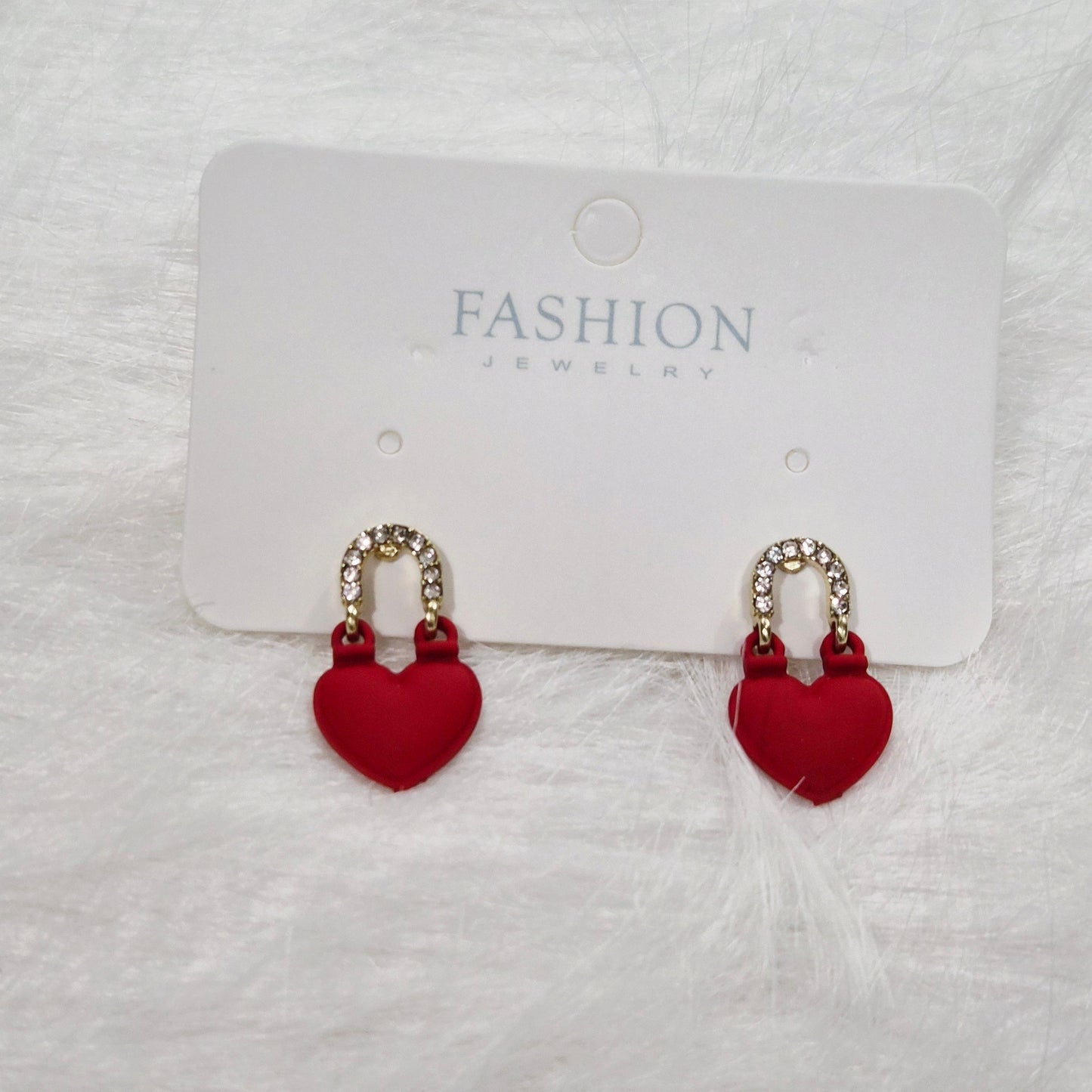 Love Red Heart Studs