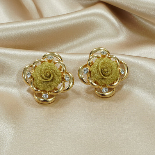 Olive Floral Studs