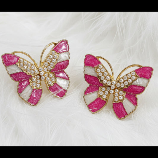 Sheila Butterfly Pink Studs
