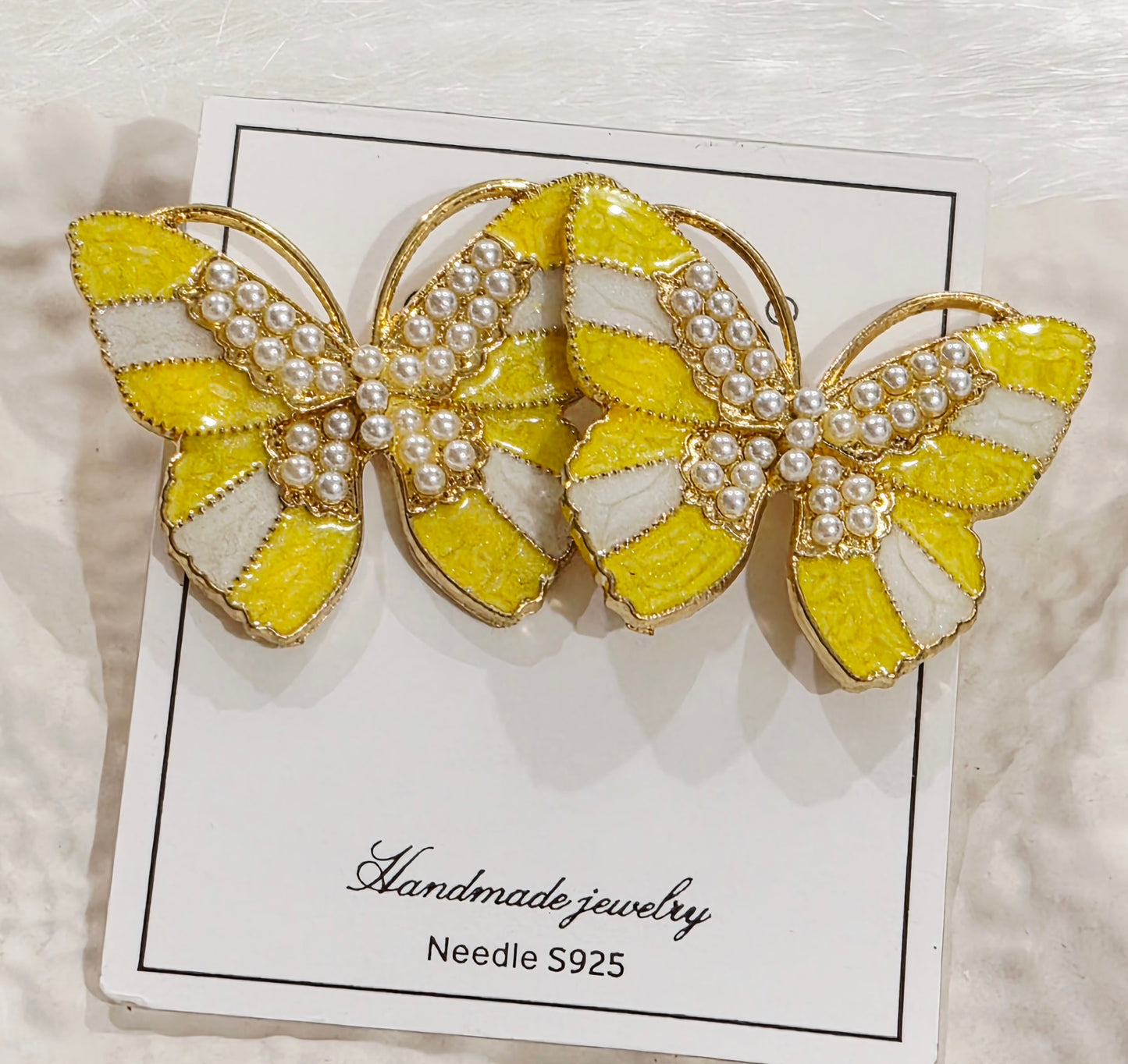 Sheila Butterfly Yellow Studs