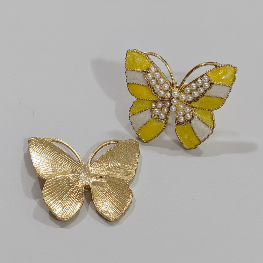 Sheila Butterfly Yellow Studs