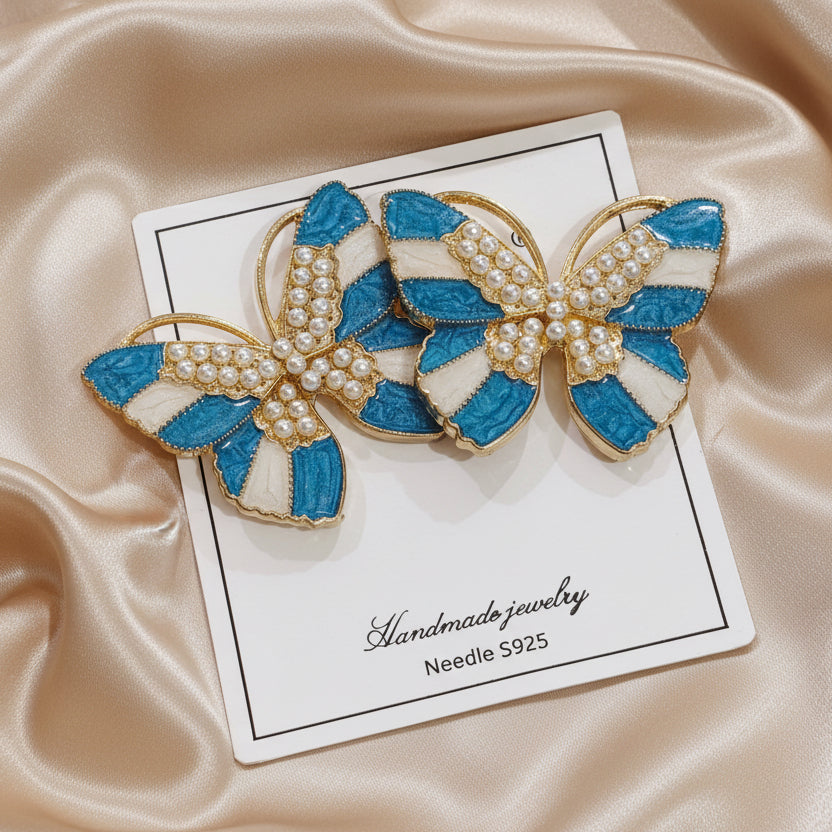 Sheila Butterfly Blue Studs