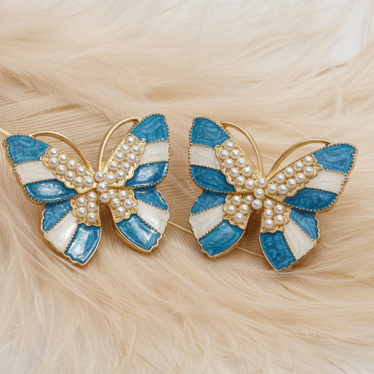Sheila Butterfly Blue Studs