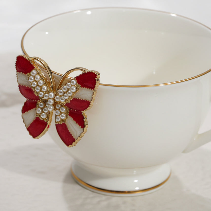 Sheila Butterfly Red Studs