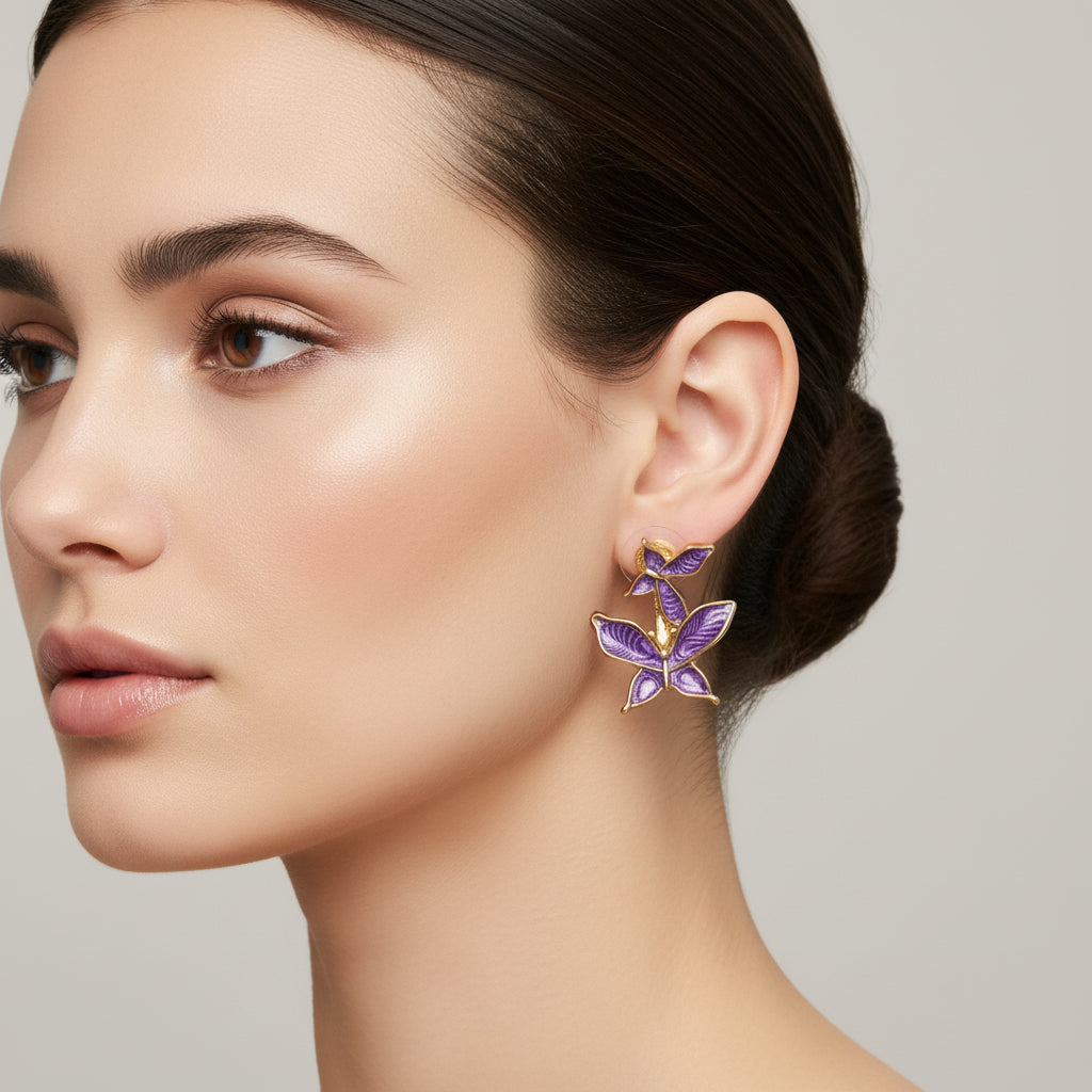Belle Lavender Butterfly Studs