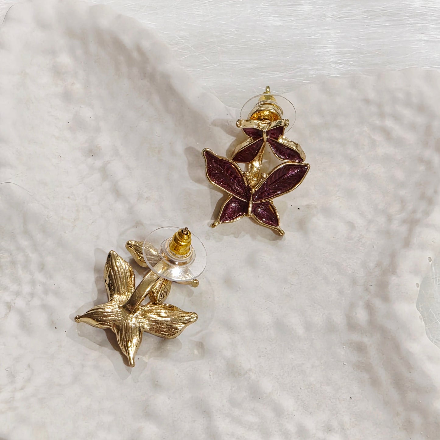 Belle Red Butterfly Studs