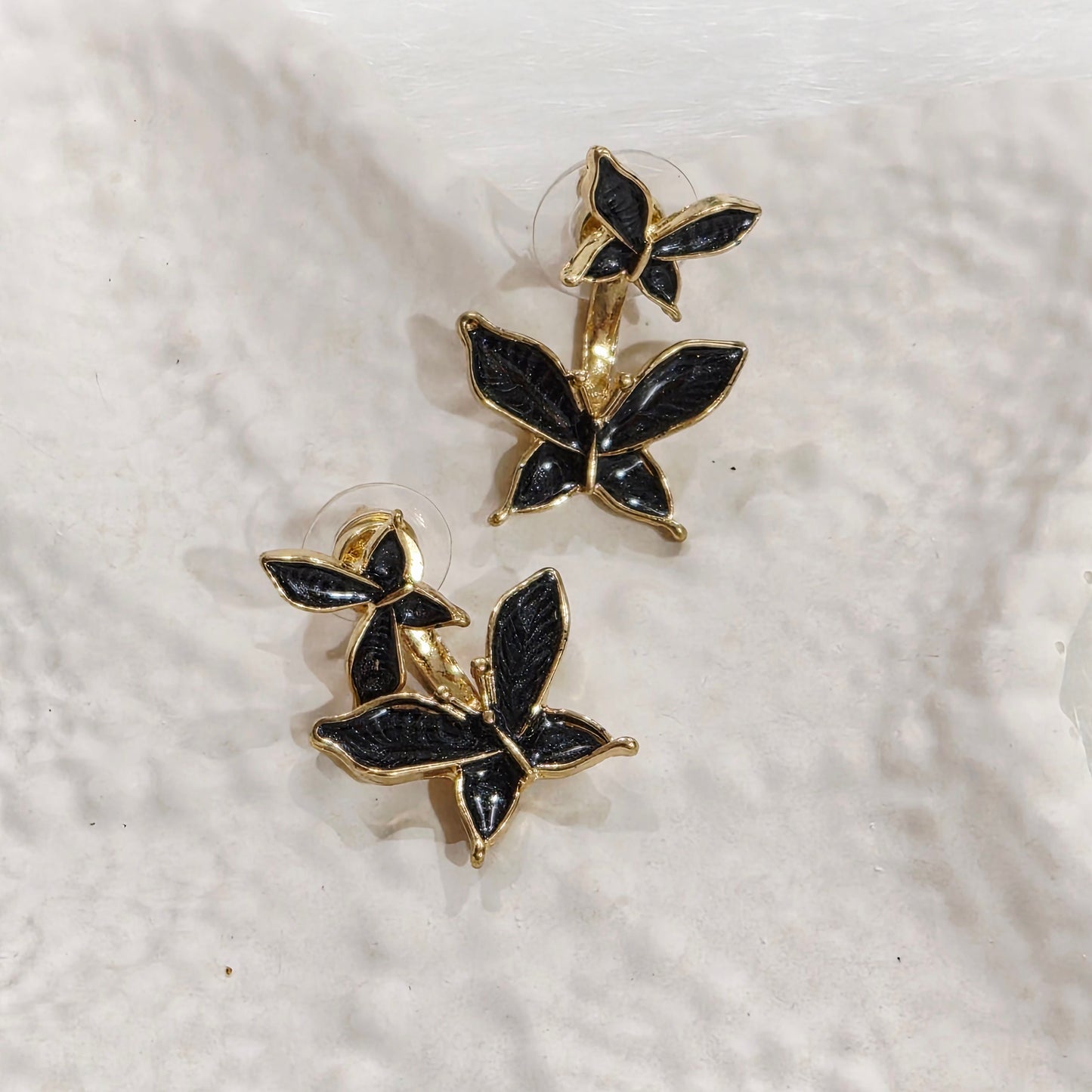Belle Black Butterfly Studs
