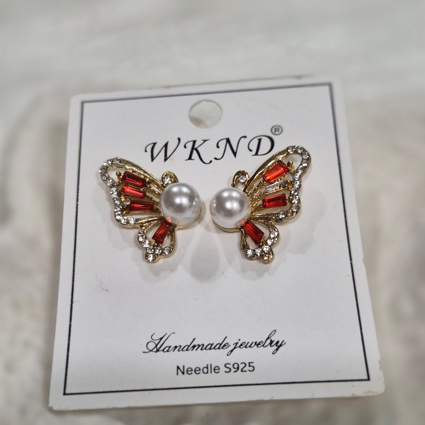 Virginia Red Butterfly Studs