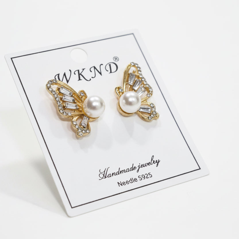 Virginia Grey Butterfly Studs