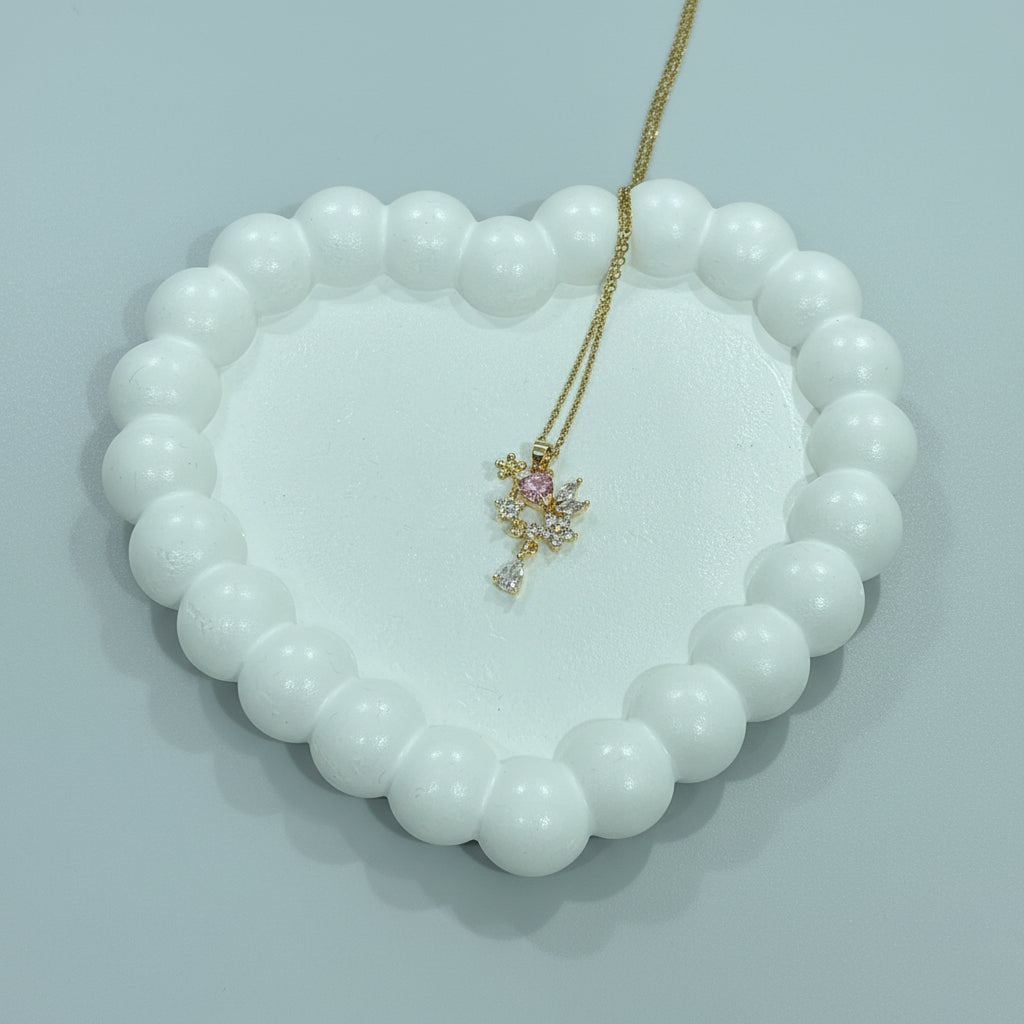 Pink crystal necklace