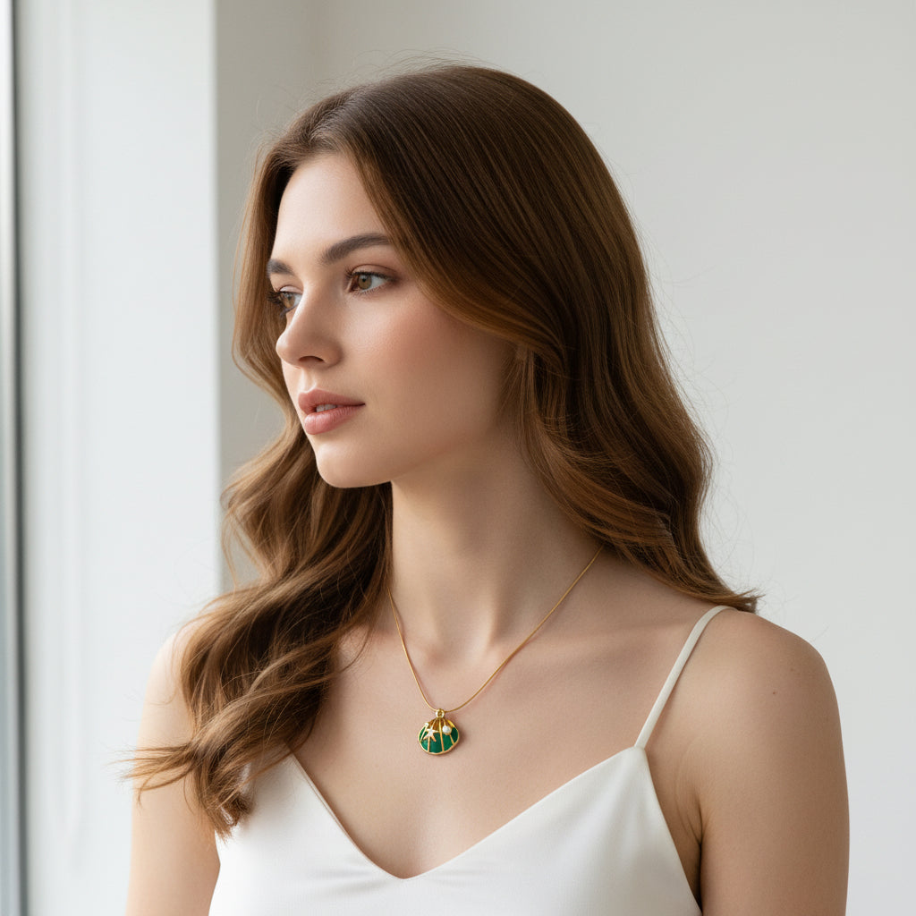 Seashell Serenity Green Necklace