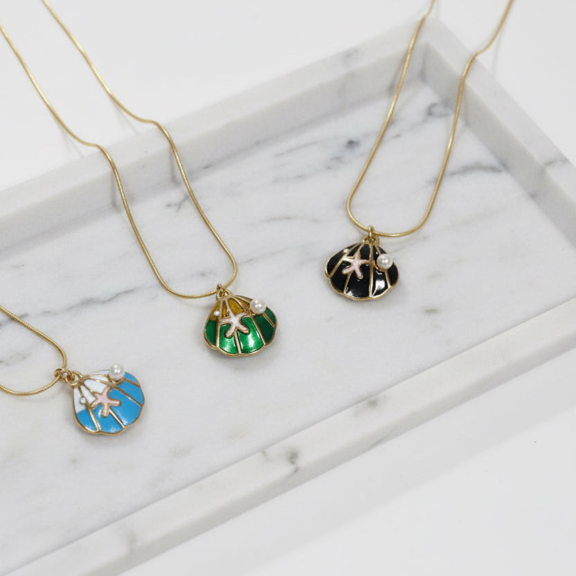 Seashell Serenity Green Necklace