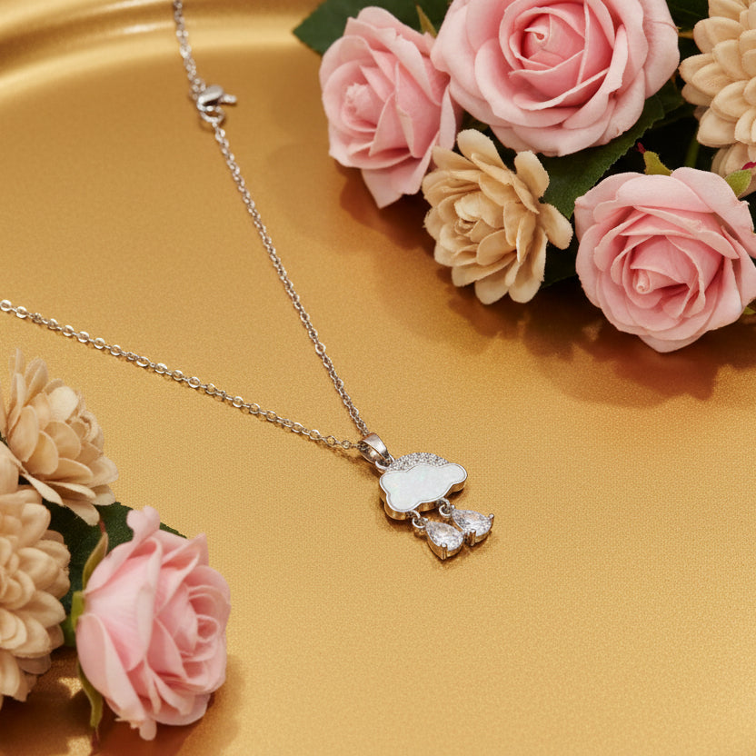 Puffy Cloud silver Necklace