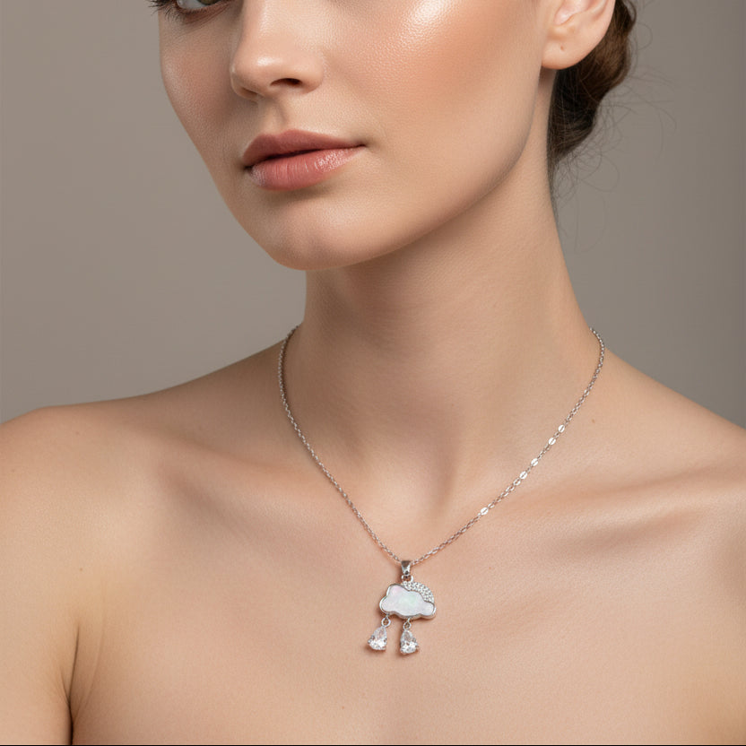 Puffy Cloud silver Necklace