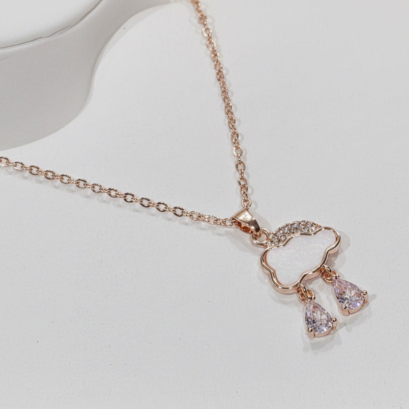 Puffy Cloud Rosegold Necklace