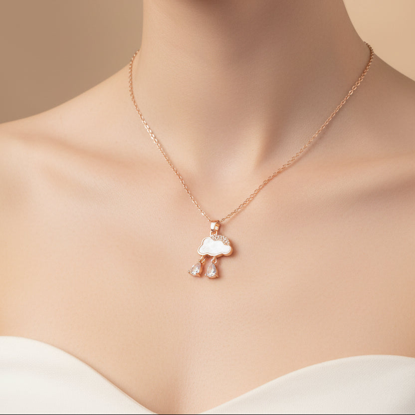 Puffy Cloud Rosegold Necklace