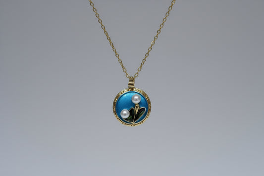 3D Teal Blue Necklace