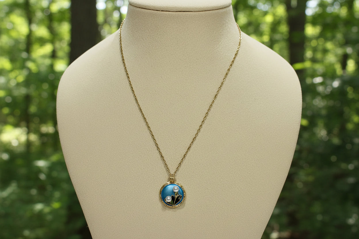 3D Teal Blue Necklace