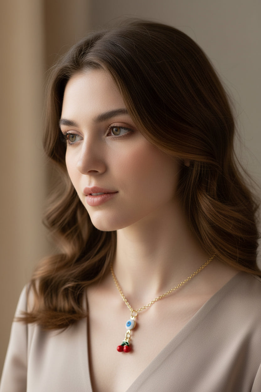 Cherry Evileye Necklace