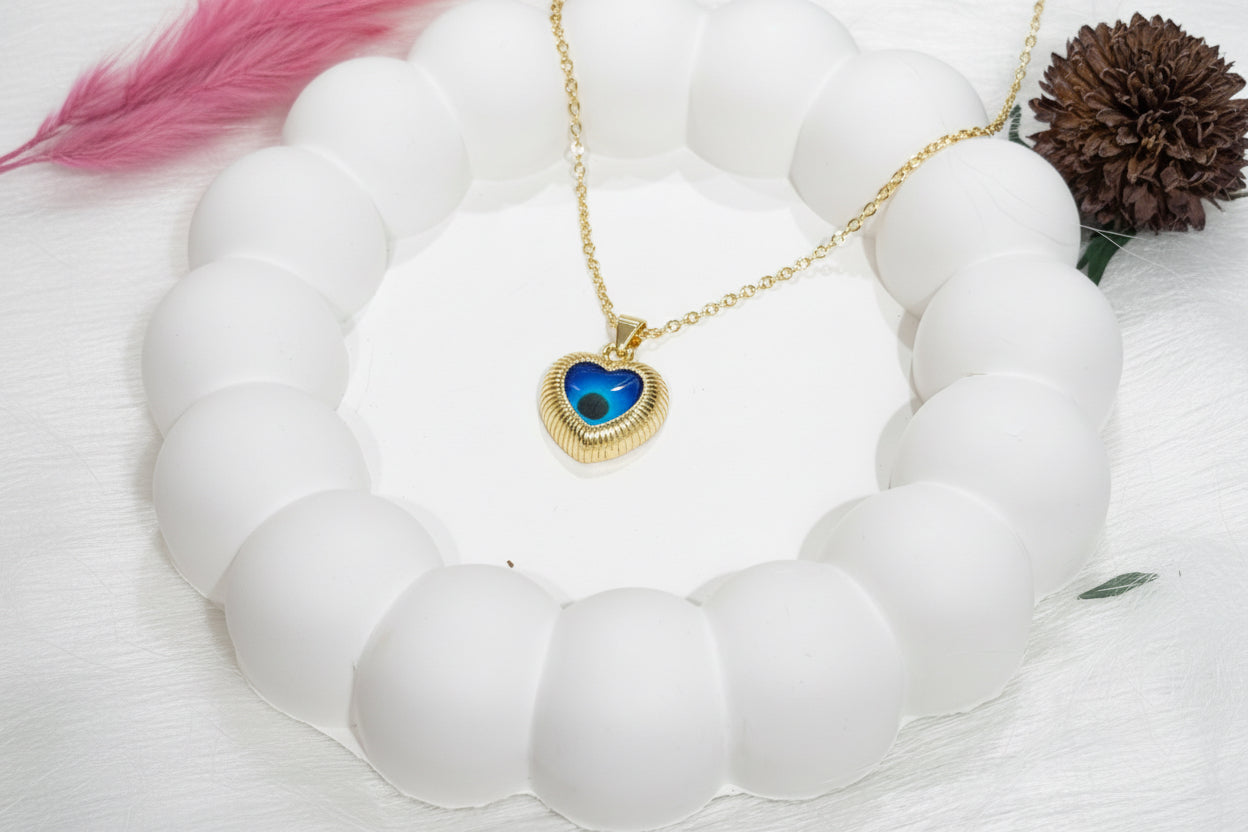 Lucky Heart  Evileye Necklace