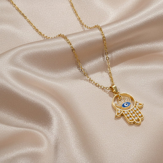 Dangling Eye Hamsa Necklace