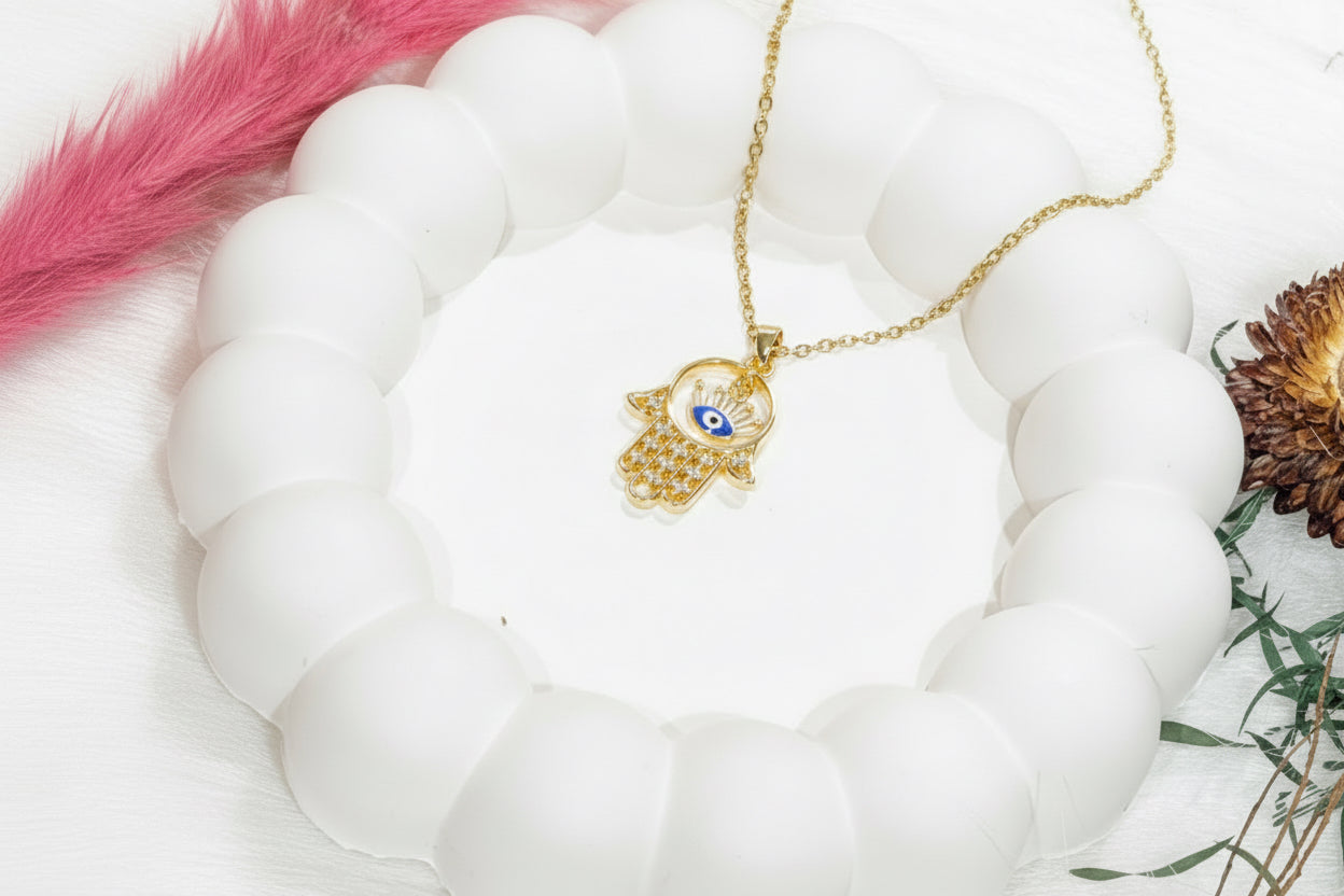 Dangling Eye Hamsa Necklace