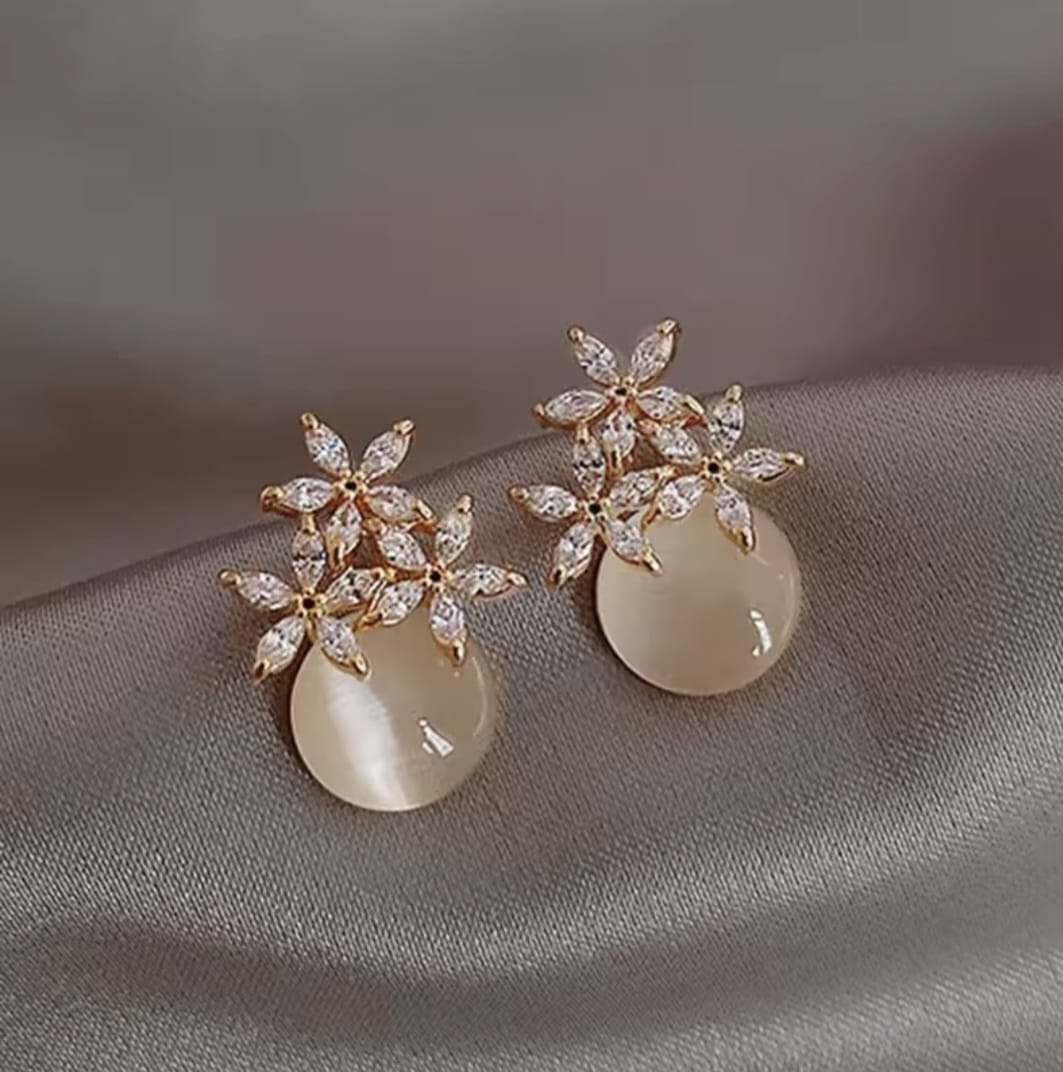Opal Floral Studs