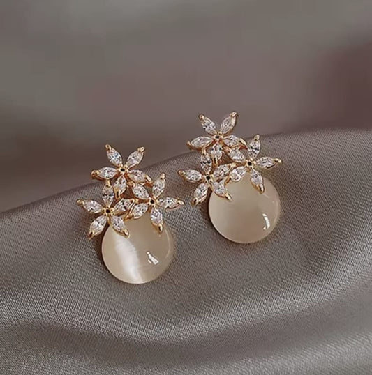 Opal Floral Studs