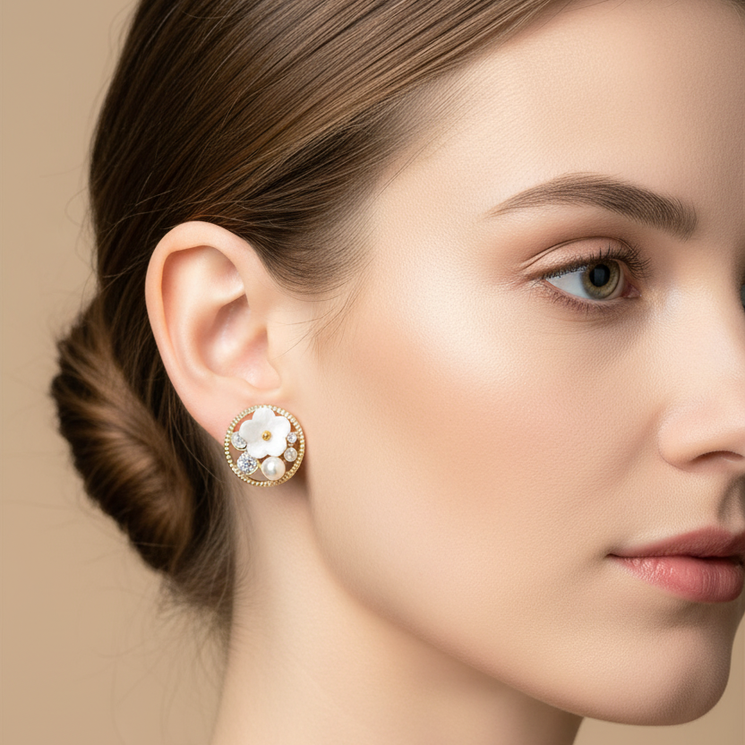 Goldie Floral Studs
