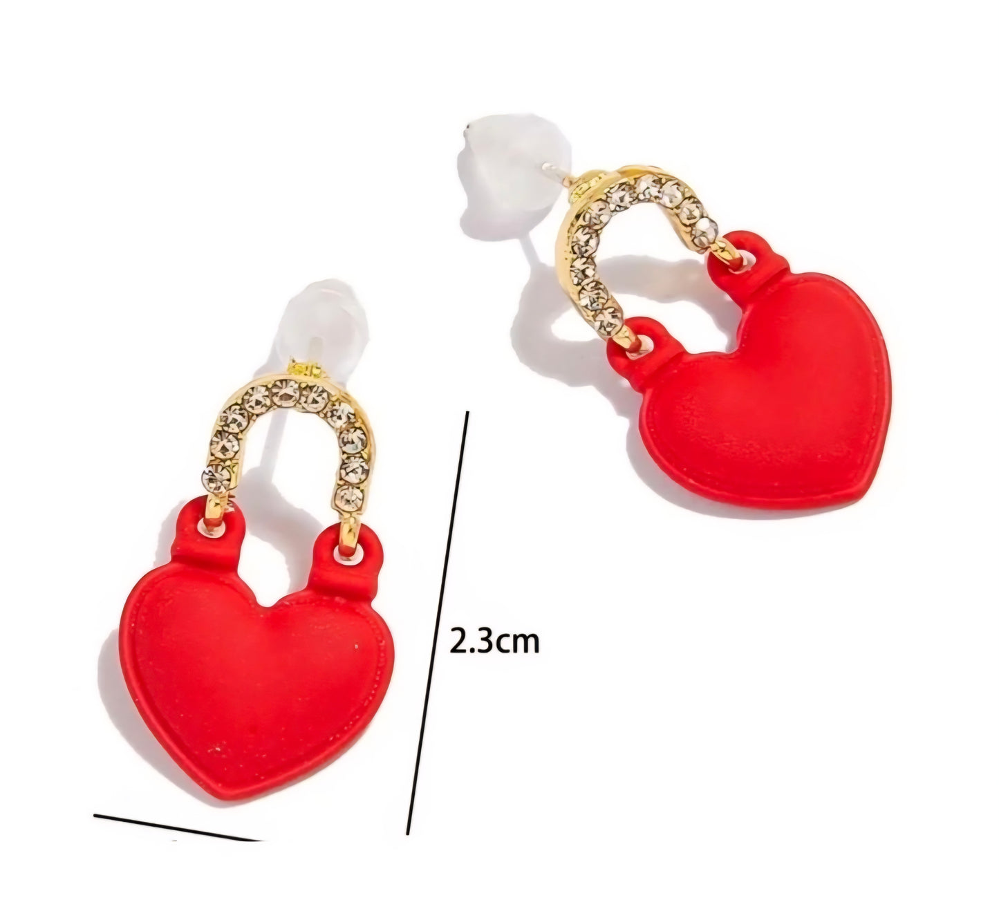 Love Red Heart Studs