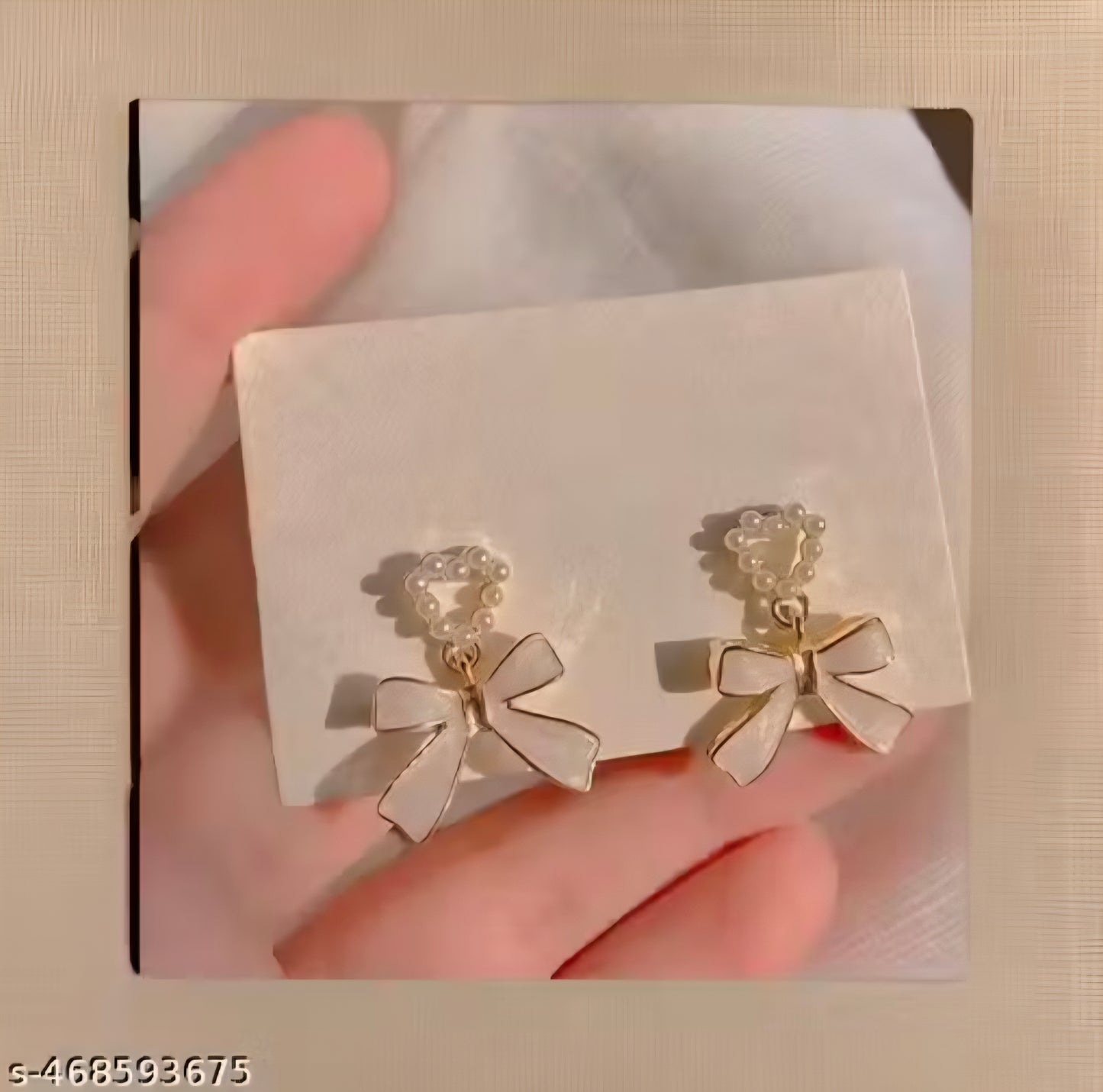 Classy White Bow Earrings