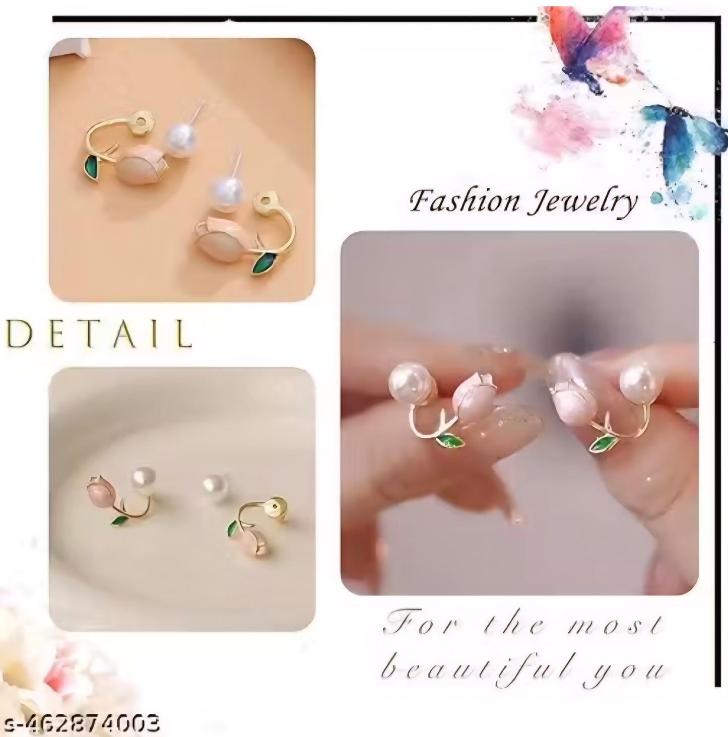 Rosepetal Pearl Studs