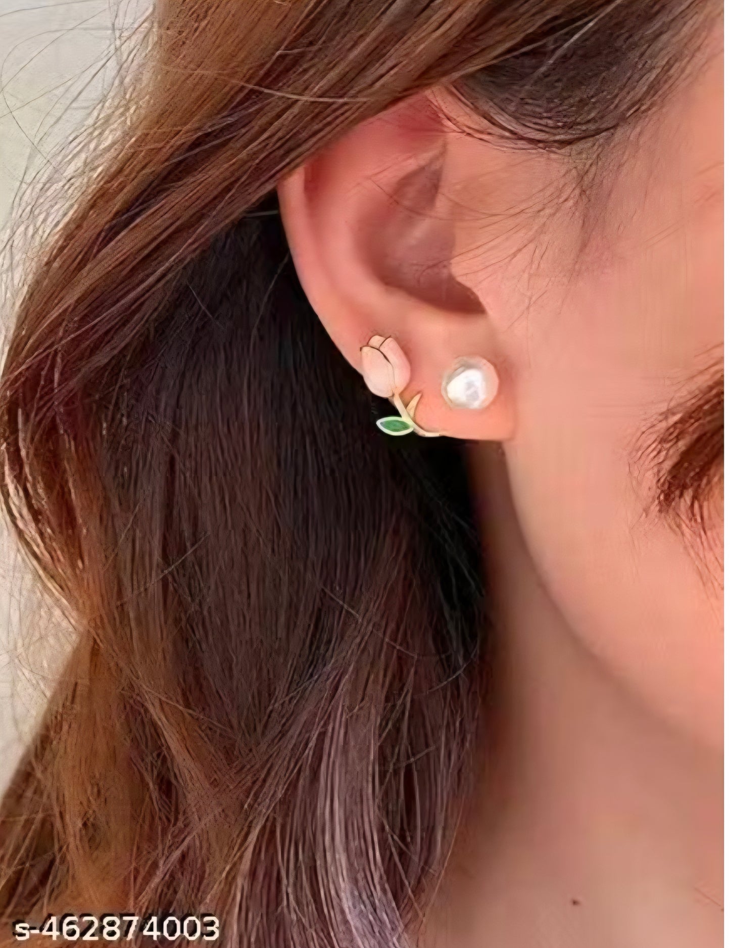 Rosepetal Pearl Studs