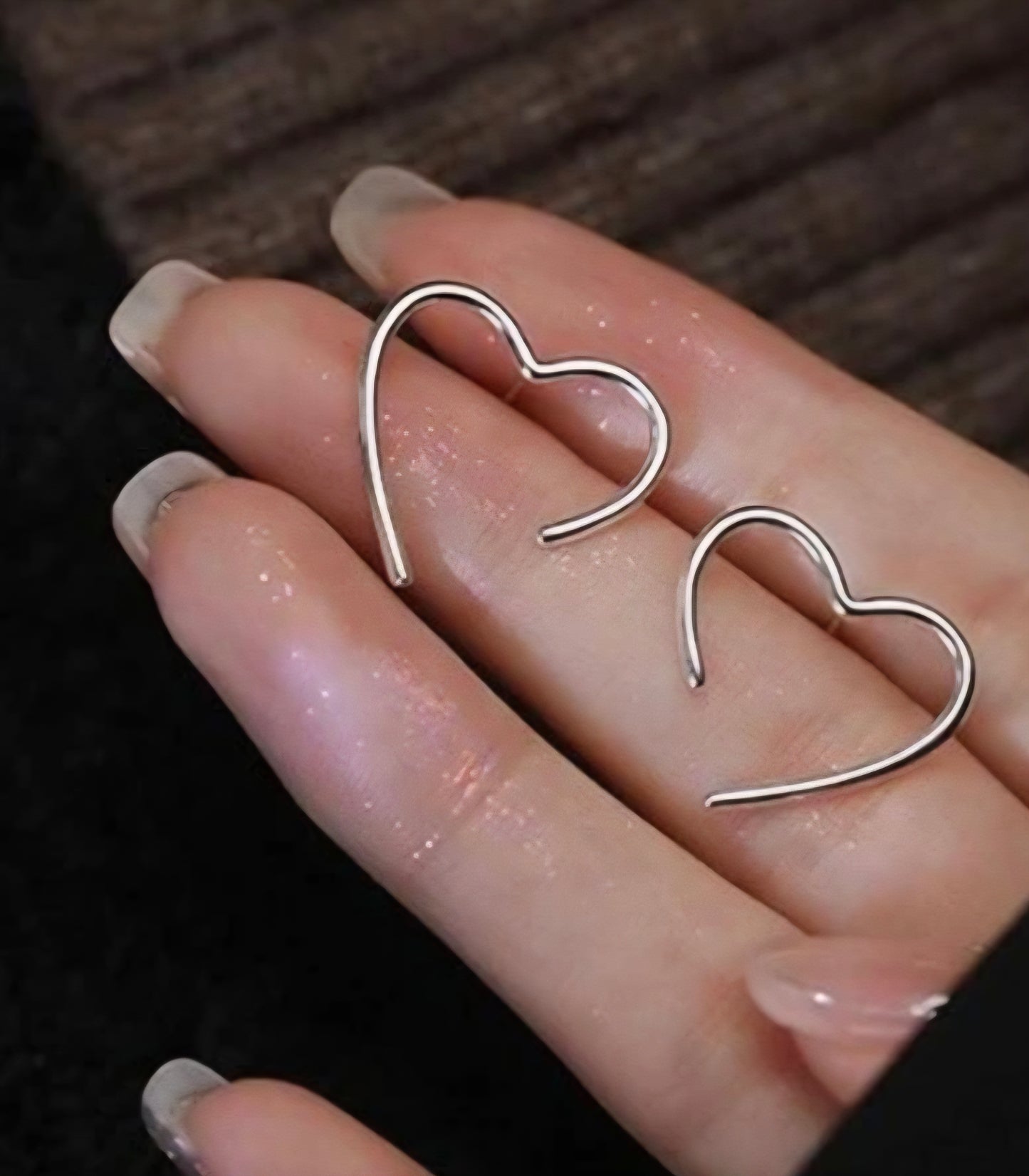 Silver Heart Studs