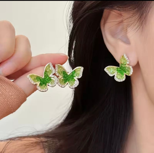 Jesse Green Butterfly Studs