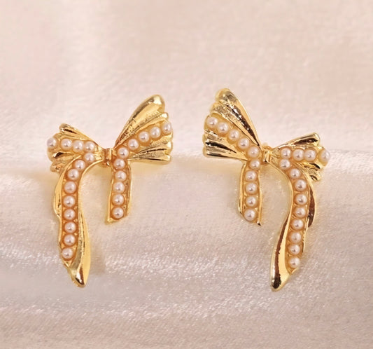 Jasper Bow With Pearls