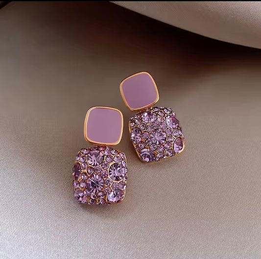 Ella Lavender Geometric Studs