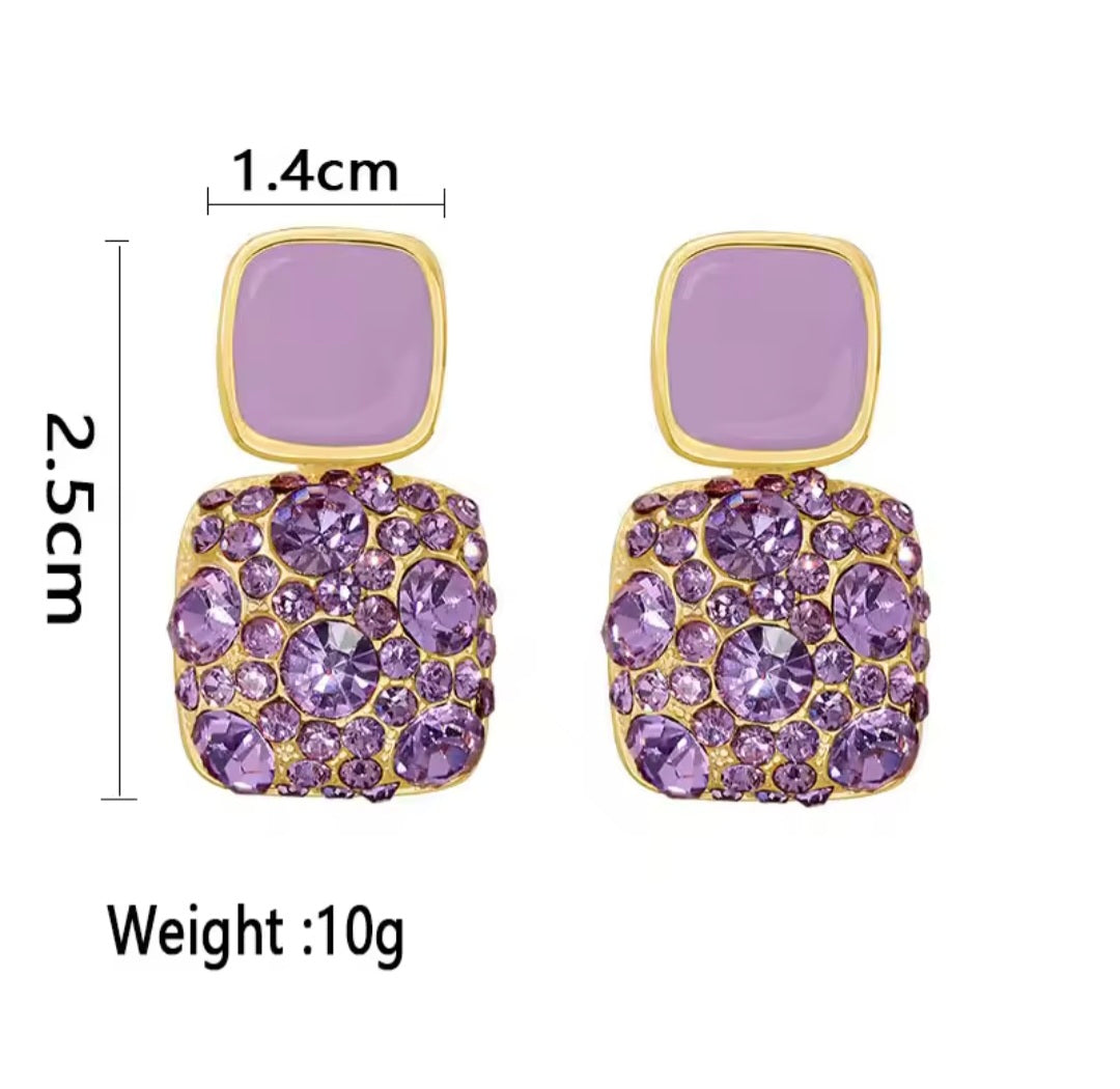 Ella Lavender Geometric Studs