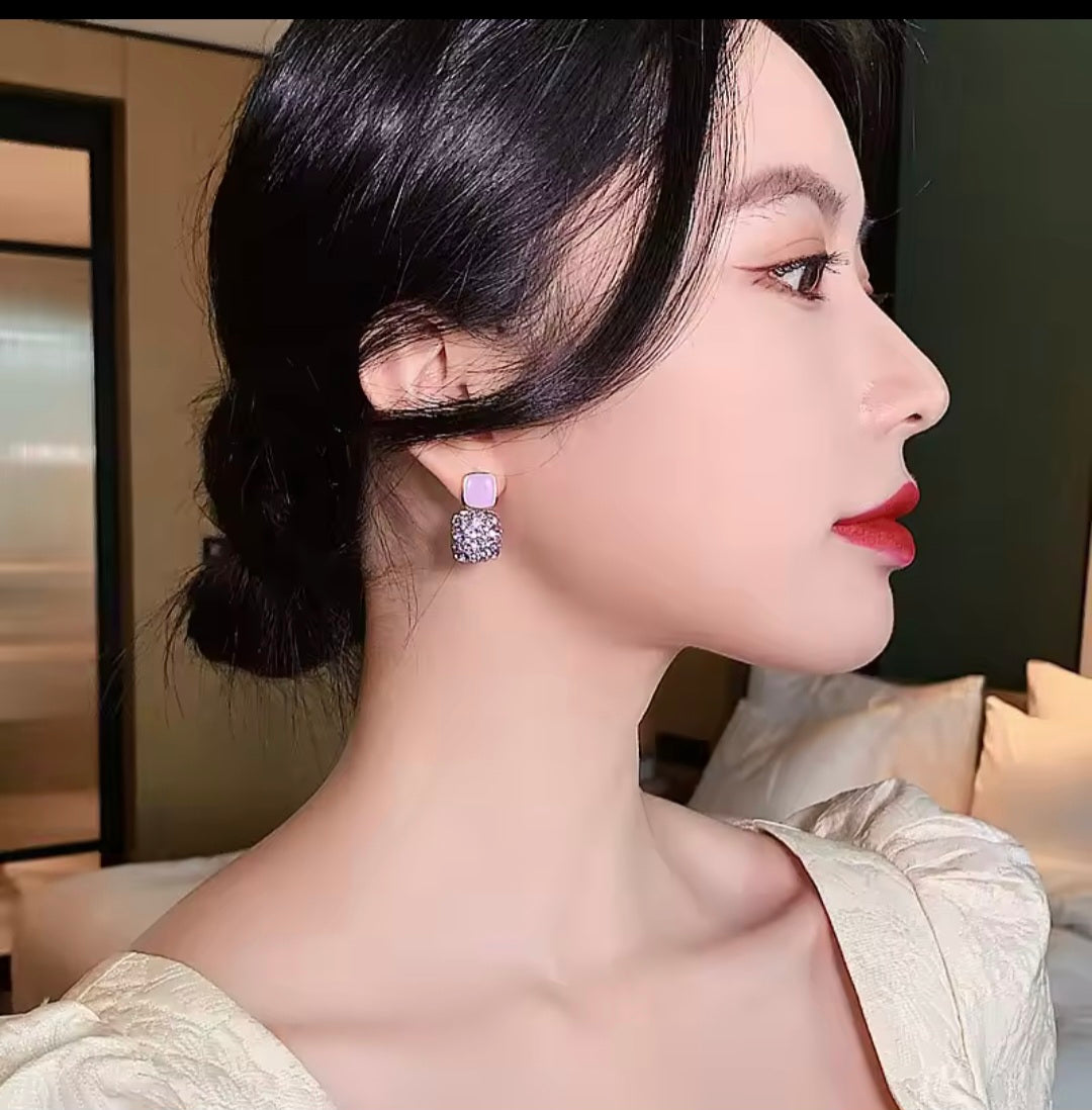 Ella Lavender Geometric Studs