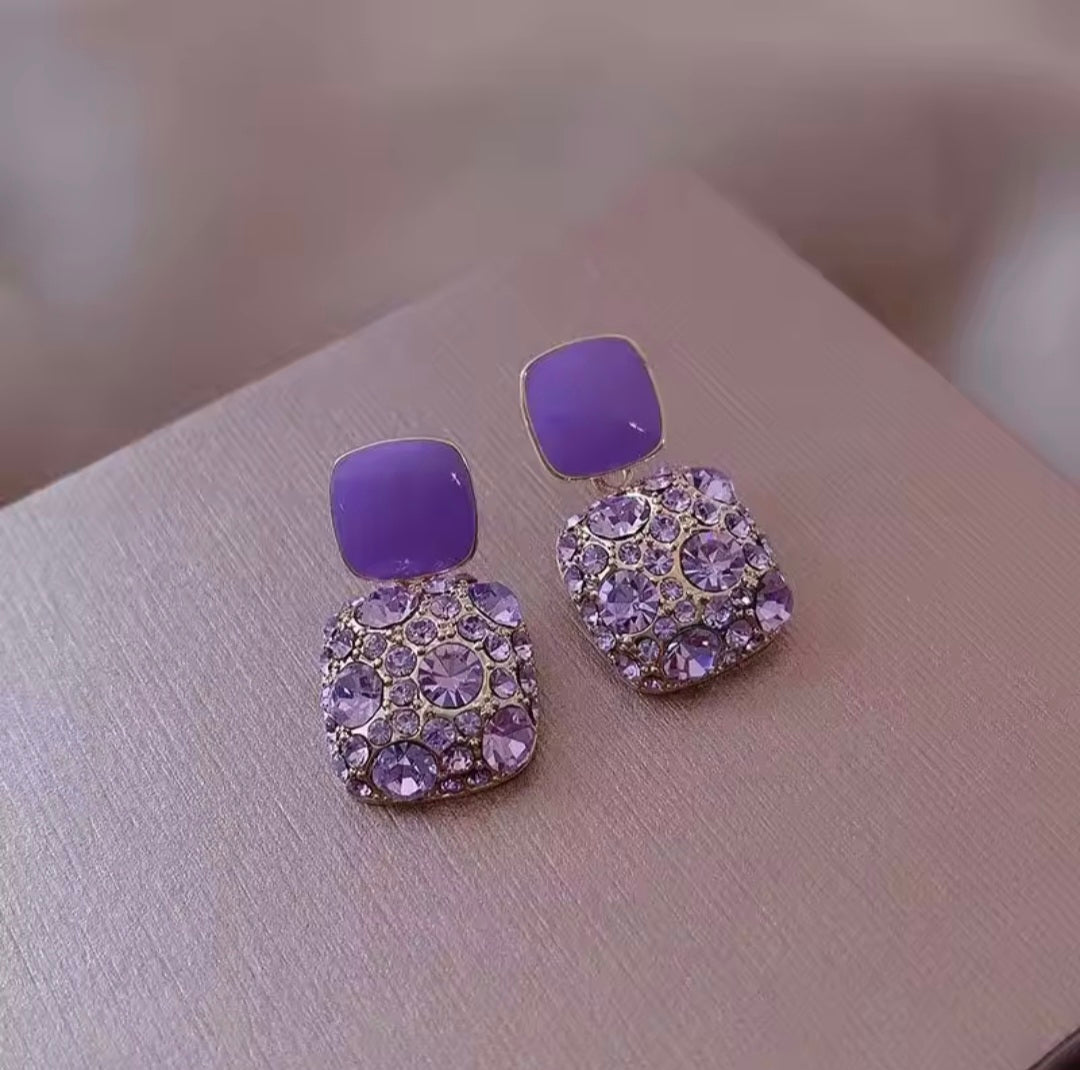 Ella Lavender Geometric Studs