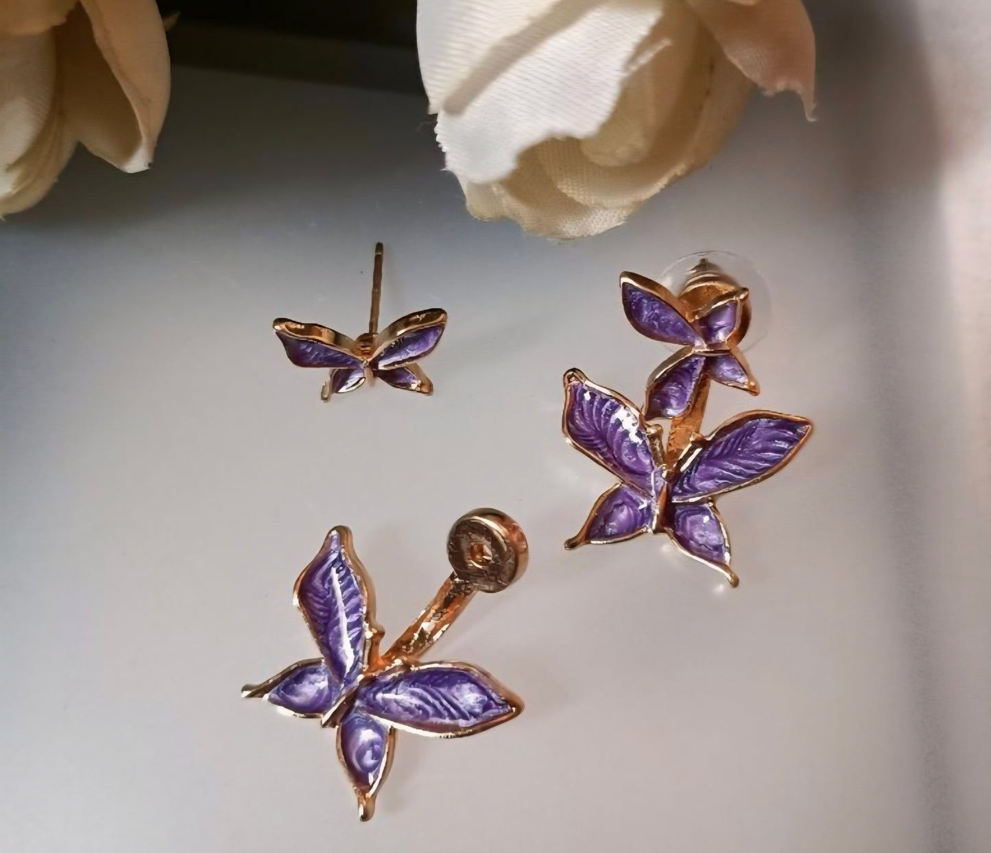 Belle Lavender Butterfly Studs