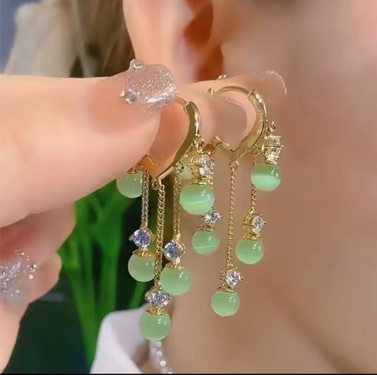 Green Globe Danglers