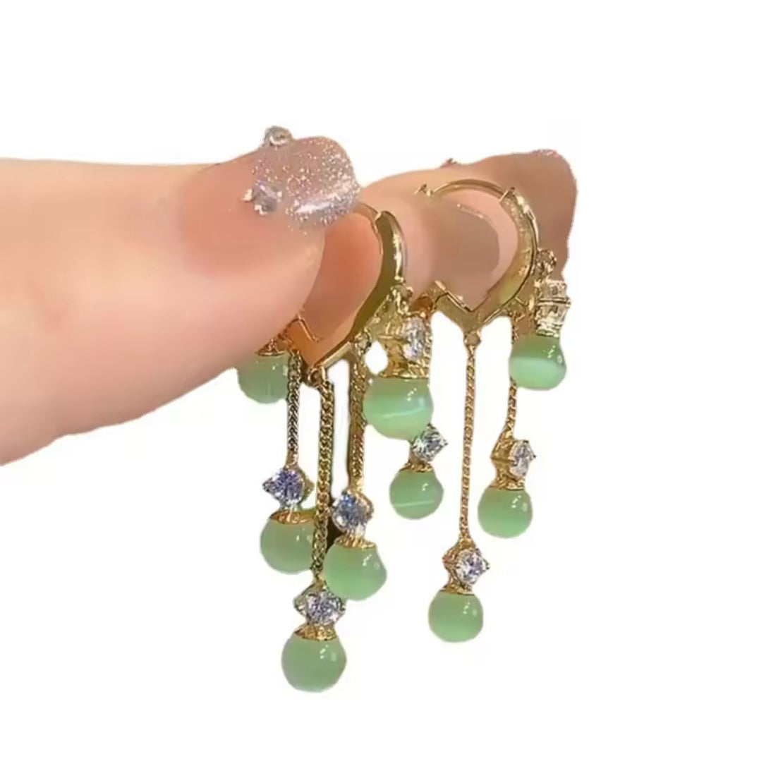 Green Globe Danglers